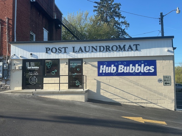 Exterior entrance of Hub Bubbles Funkstown at 6 N Westside Ave in Funkstown, Maryland